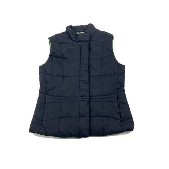 VINEYARD VINES Quilted Puffer Vest Jacket Womens XS Full Zip Snap Close Black - Picture 1 of 11